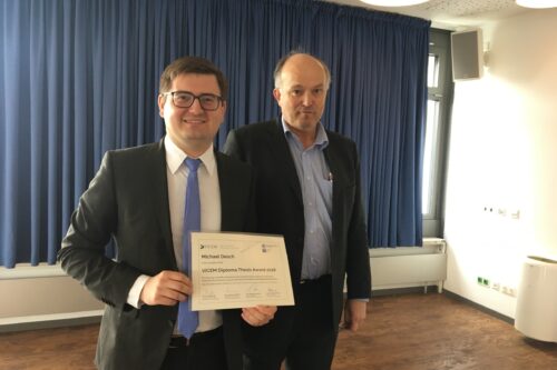 Michael Desch, Gewinner des ViCEM Diplomarbeitspreises 2018 mit seinem Betreuer